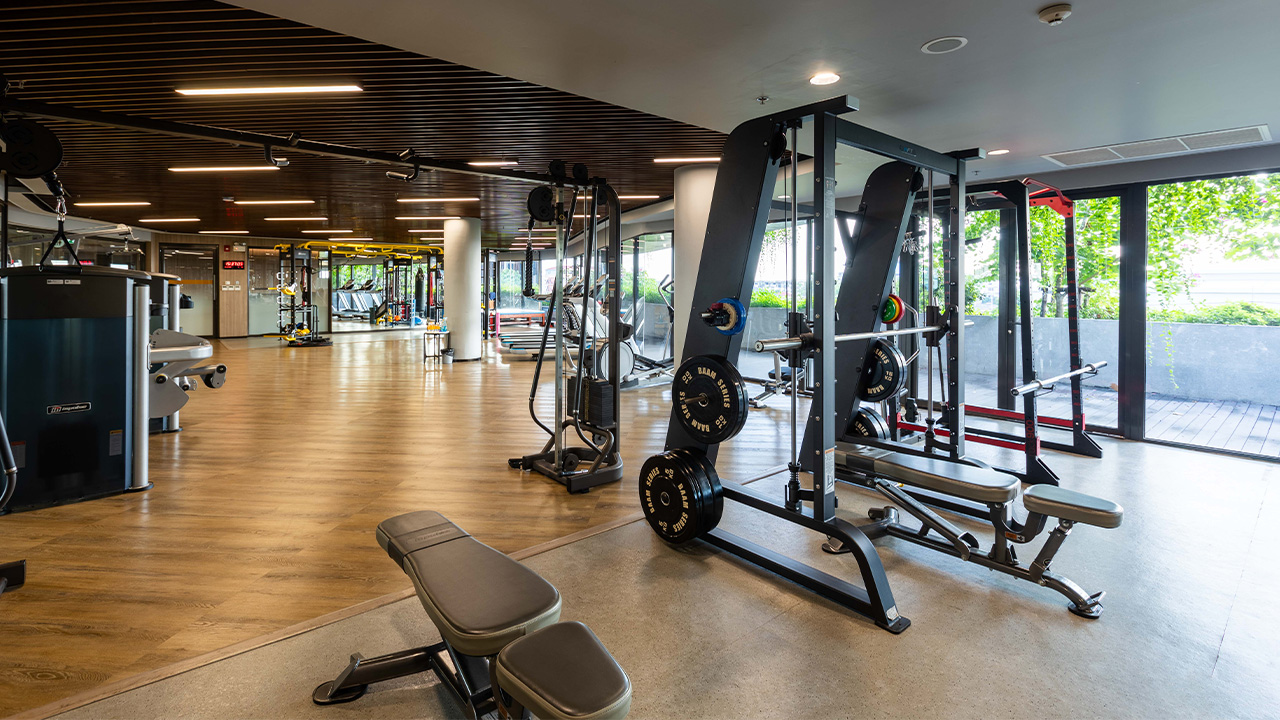 Real rehabilitation gym with strength and mobility equipment at Sanpiti Rangsit